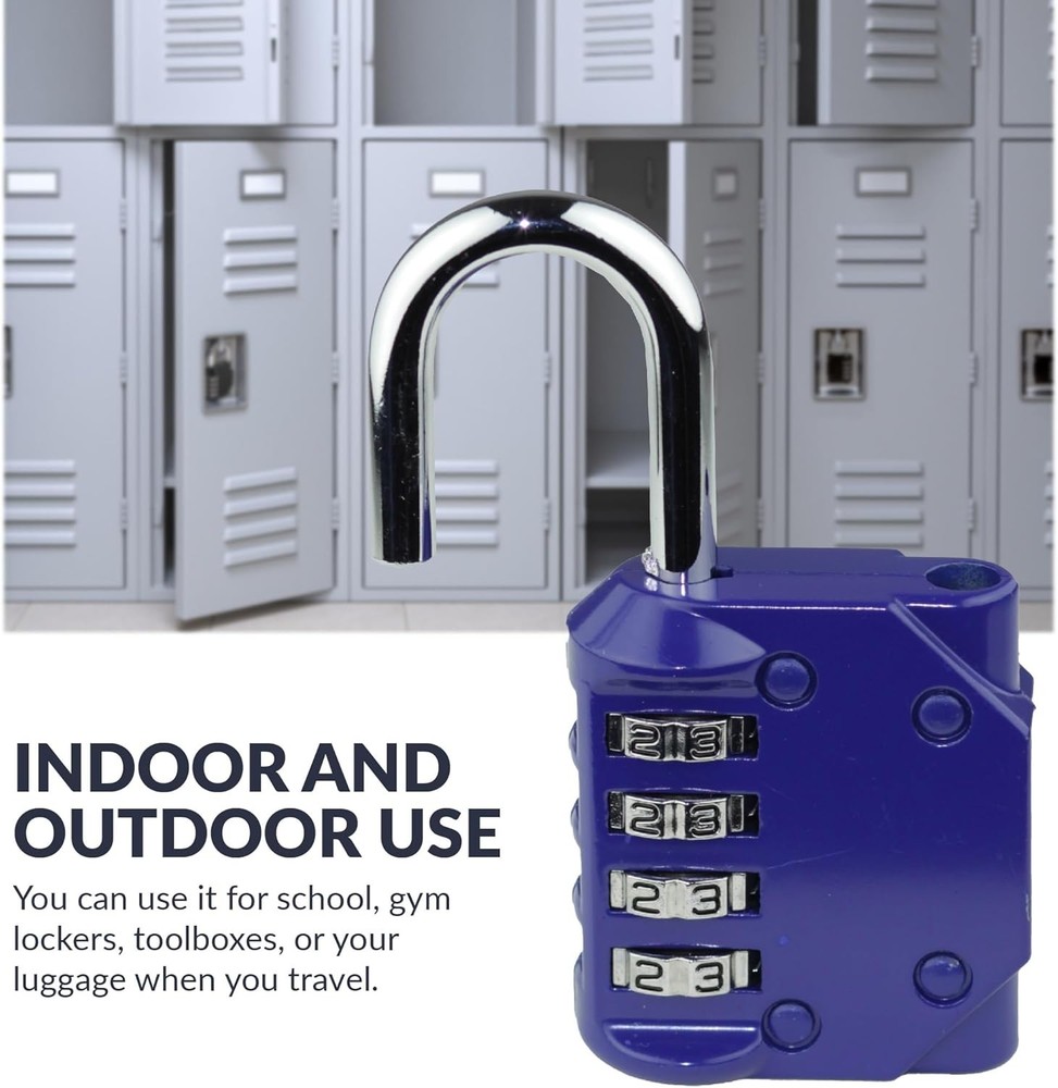 Newhouse Hardware Steel Waterproof 4-Digit Combination Lock Blue