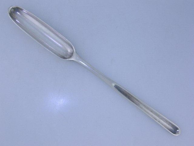George III Silver Marrow Scoop London c1764 w/ standing lion & crown crest