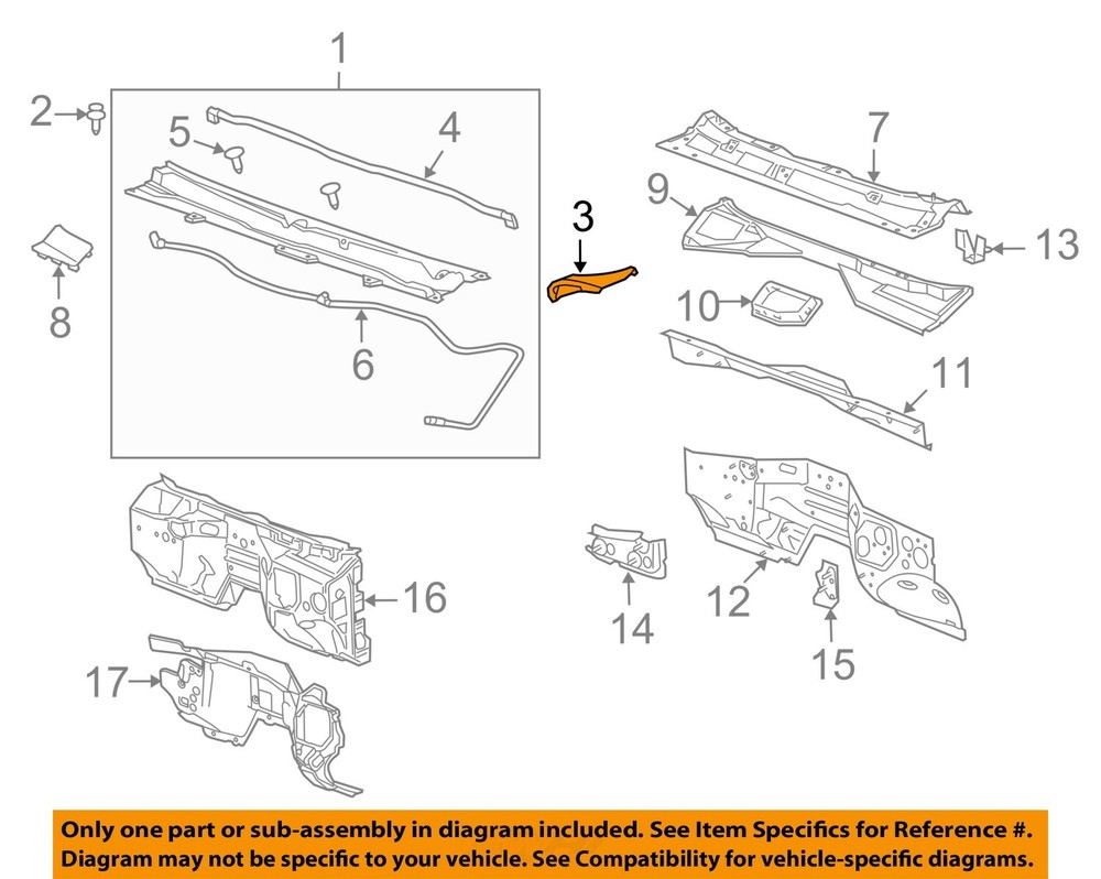 2014-2019 SILVERADO PASSENGER SIDE WINDSHIELD COWL VENT COVER NEW GM 23178017