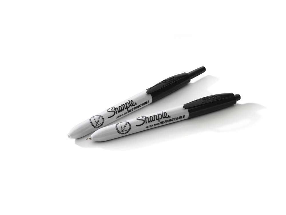 Ultra Fine Point Permanent Markers, Black, Retractable, 3 Count Pack