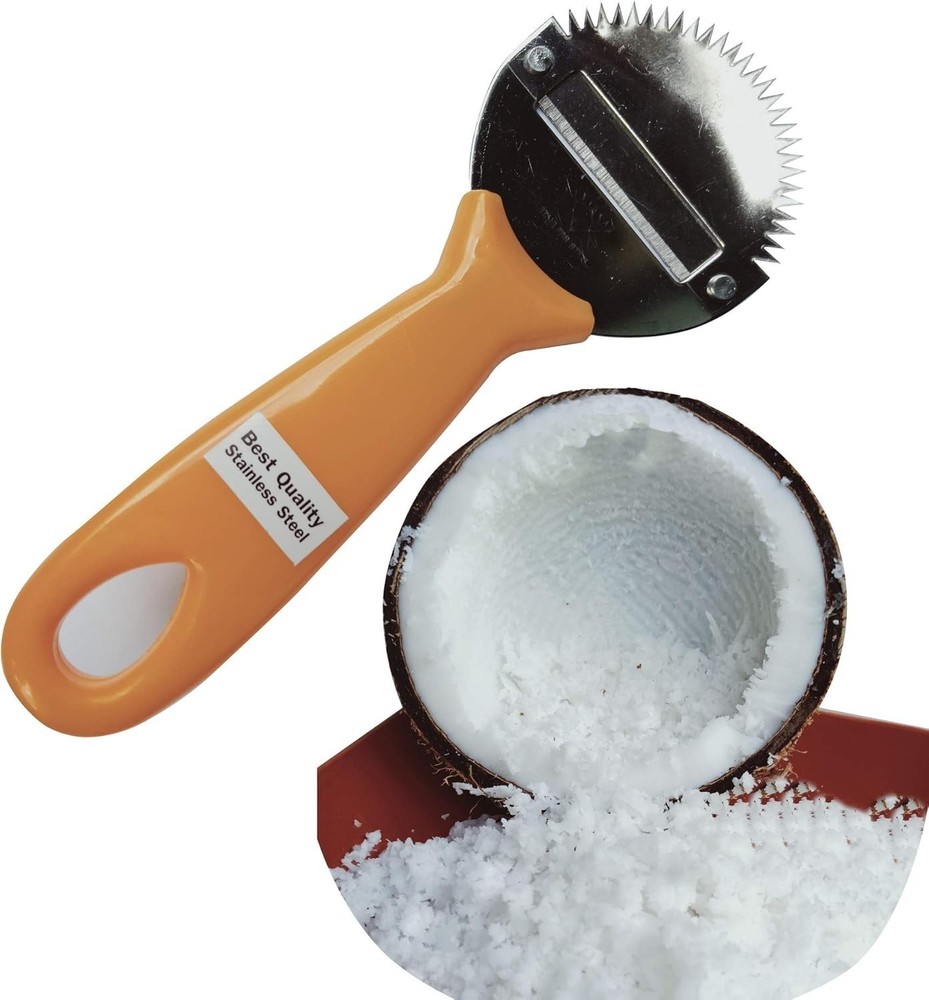 Handheld Coconut Grater and Scraper - Efficient Tool for Baking and Smoothies