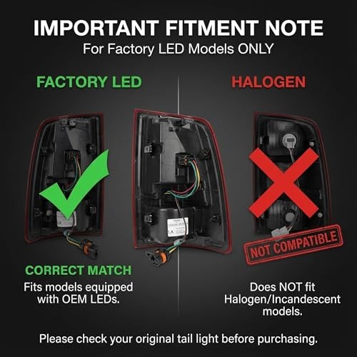 LED Tail Light Assembly Driver Side Compatible with Ram 1500 Left Driver Side