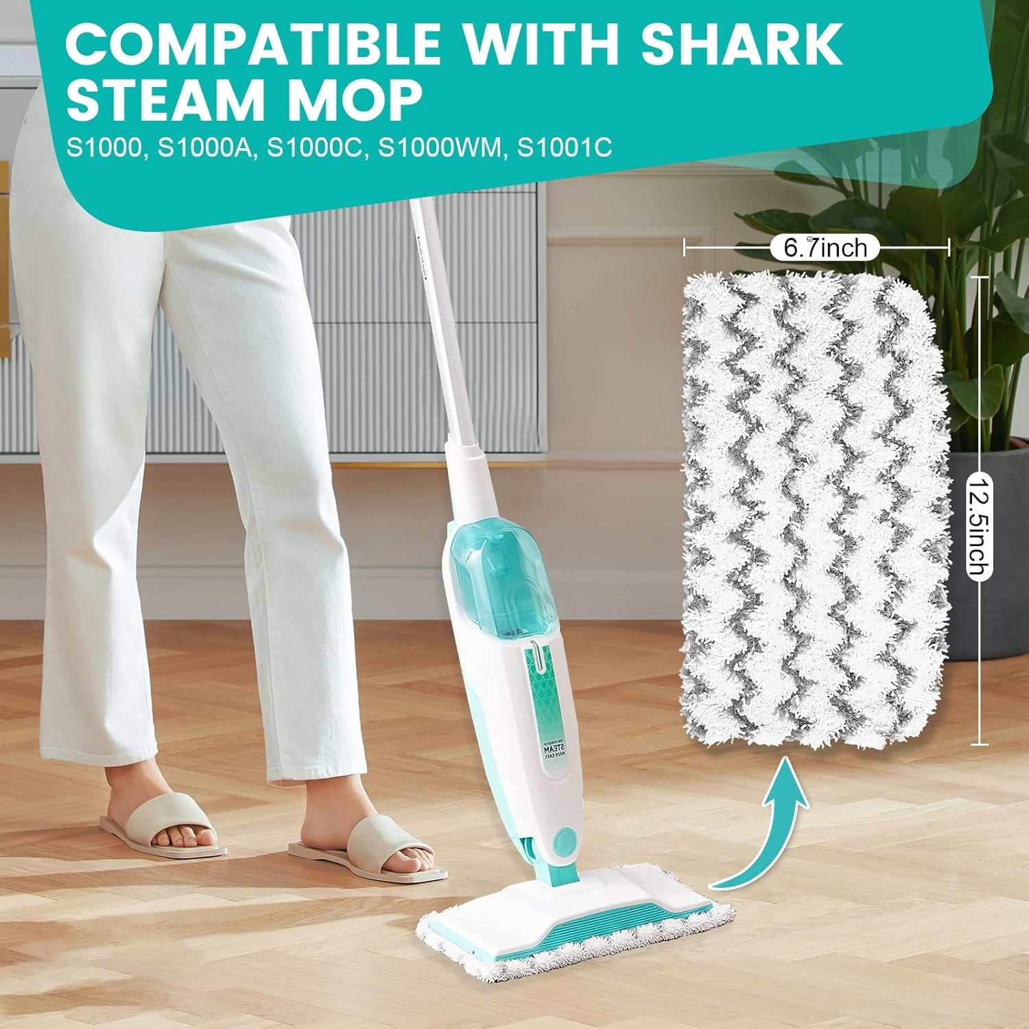 6 Pack Steam Mop Replacement Pads for Shark Steam Mops S1000/S1000A/S1000C/S1000