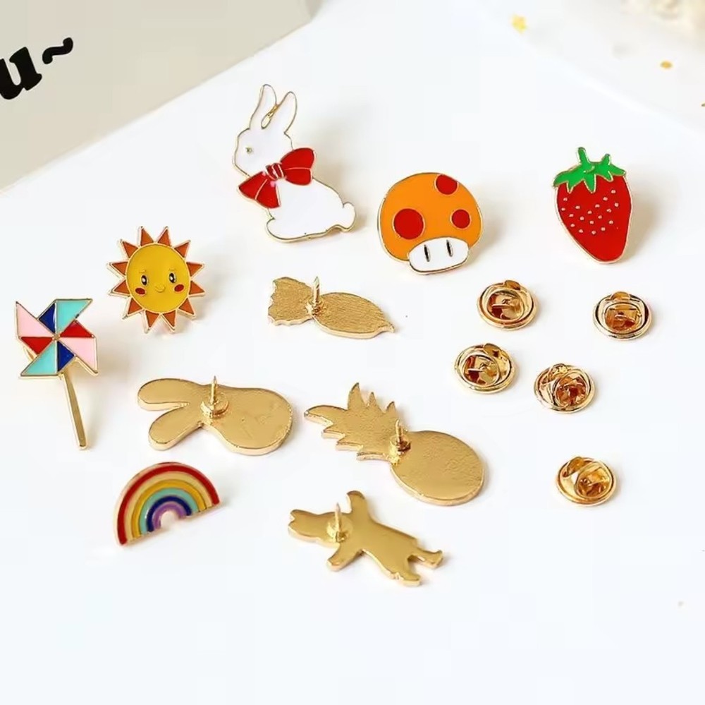 8pc Random Novelty Pins Enamel Pin Set M2