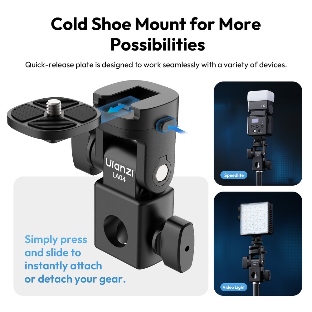 U​lanzi LA04 Light Stand Adapter Angle-Adjustable for Camera Fill Light