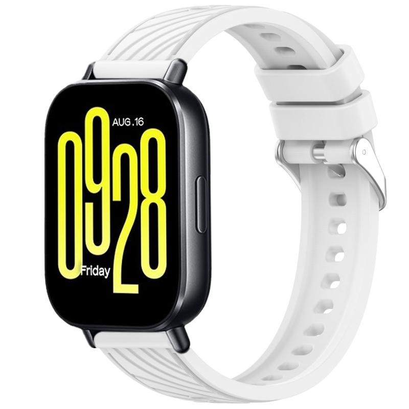 For Redmi Watch 5 Active Stripe Texture 22mm Silicone Strap (White)