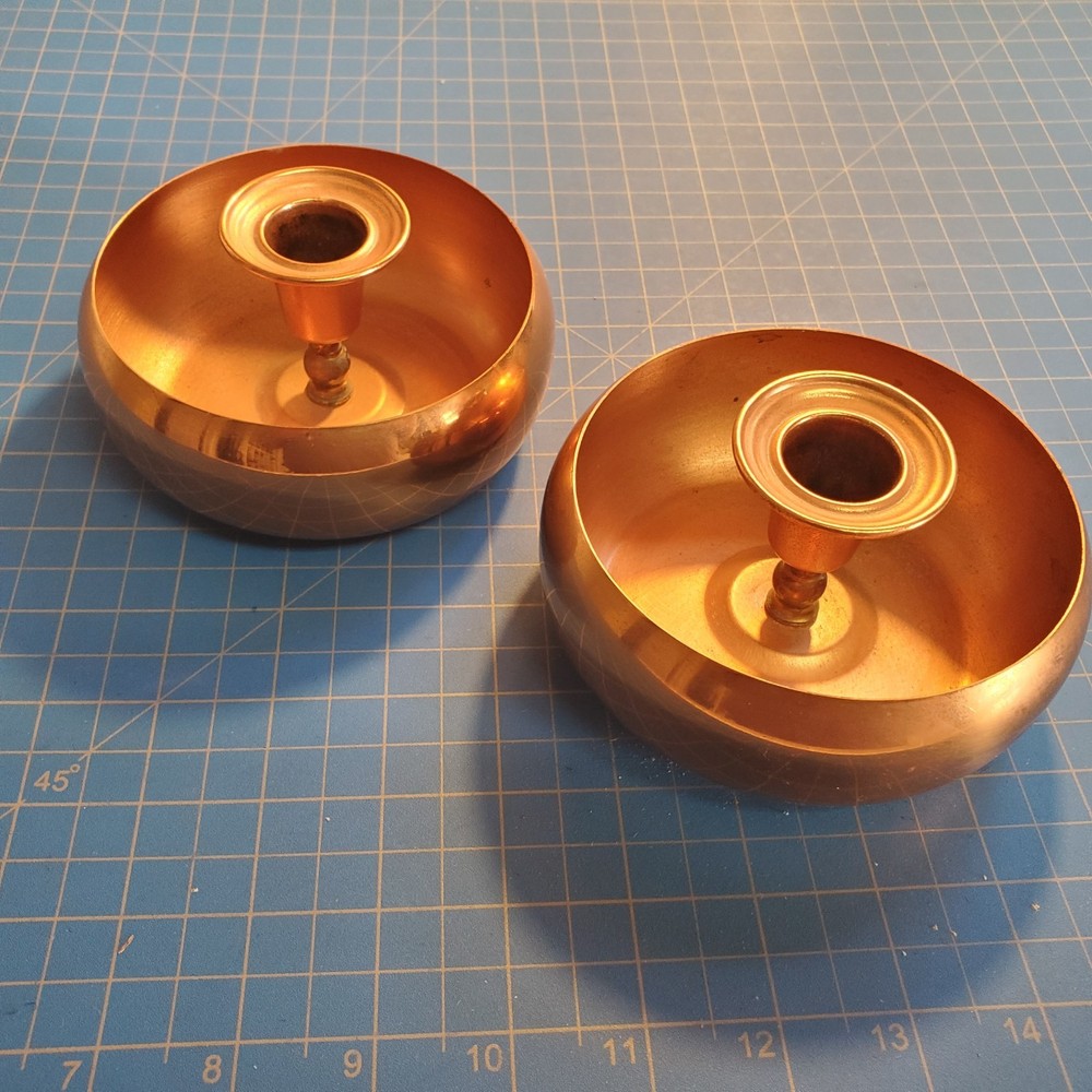 (2) Beautiful Vintage Coppercraft Guild Copper Taper Candlestick Holders