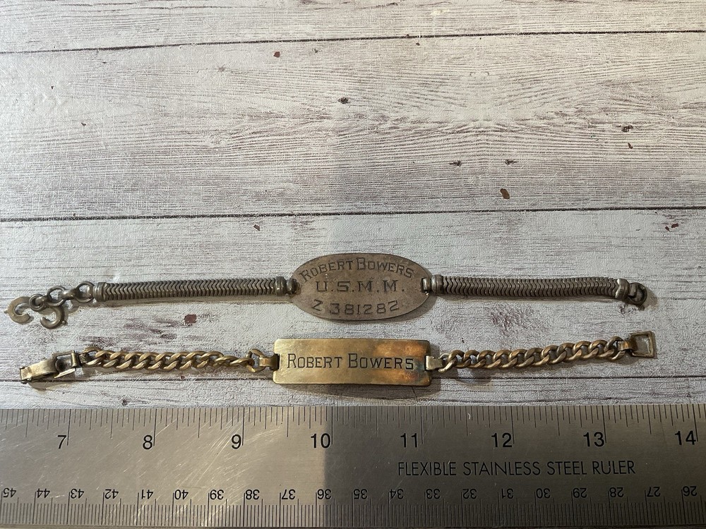 ORIGINAL WWII USMM MERCHANT MARINE ID BRACELET PAIR