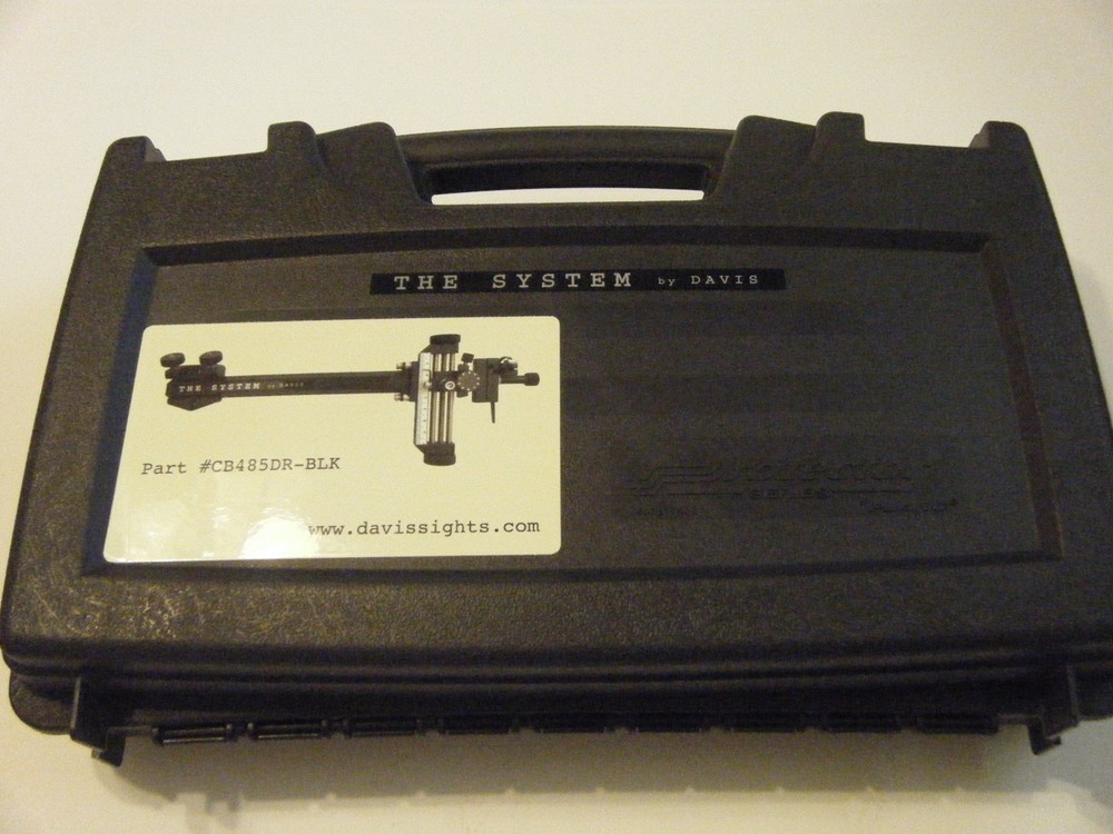 4" DAVIS TARGET SIGHT- Double knob-5.75 -black/red knobs-scope .010 green..