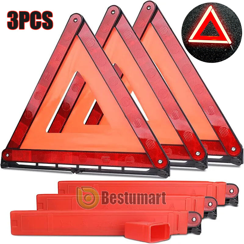 Emergency Warning Triangle DOT Approved Reflective Safety Roadside Kit for Car