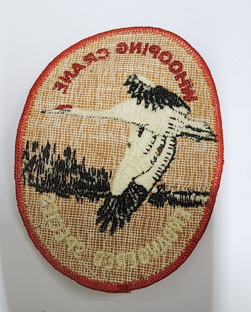 WHOOPING CRANE ENDANGERED SPECIES Patch nice and rare canvas