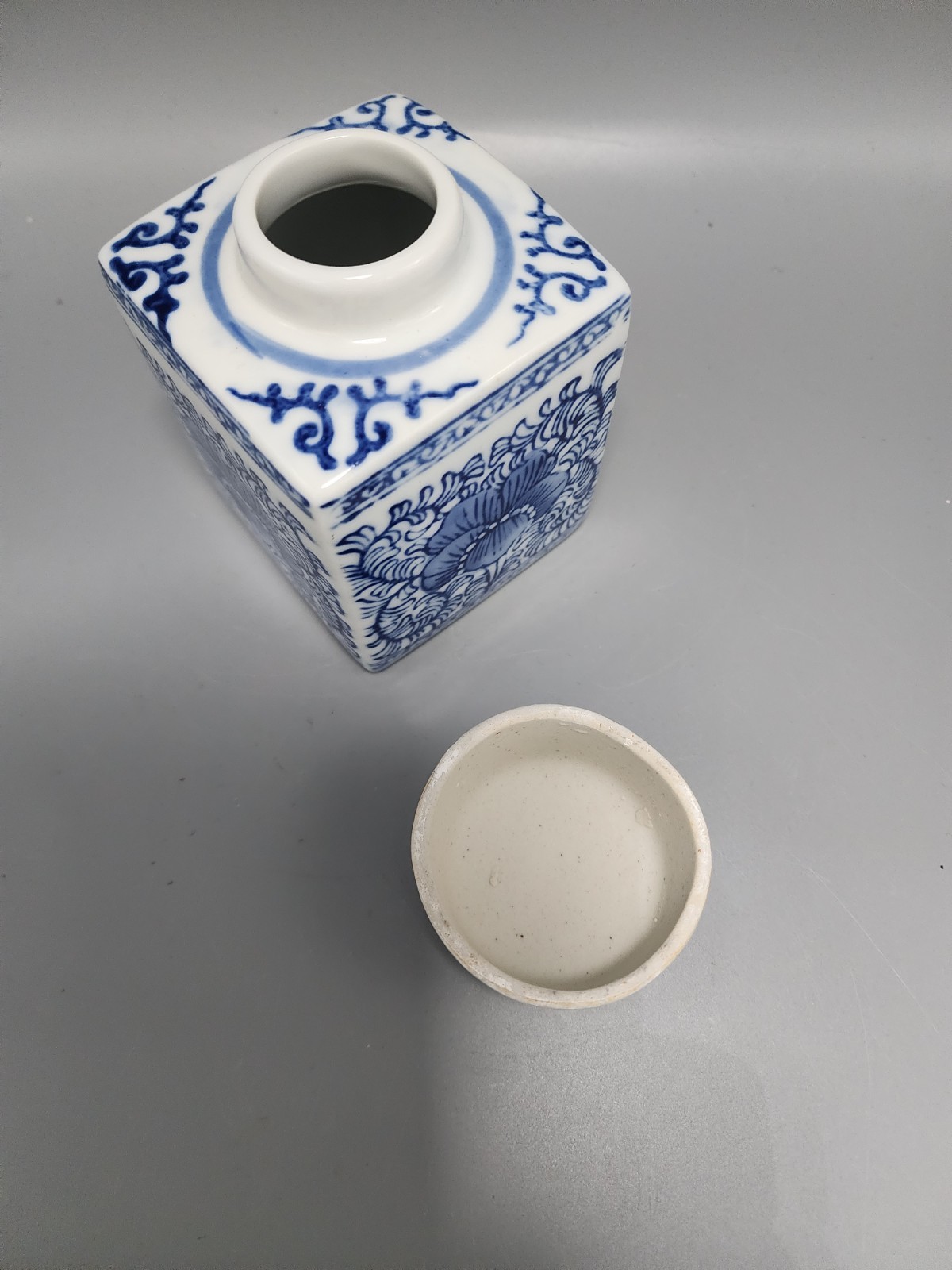 Small Square Blue & White Ginger Jar Canton Collection by Two's Company