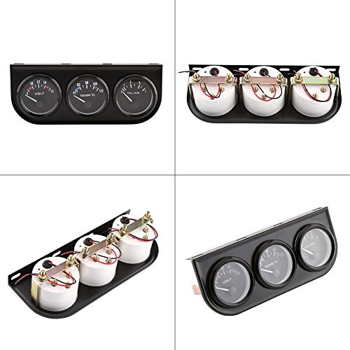2'' Triple Gauge Set Includes Oil Press & Water Temp Gauges Voltmeter Sensor