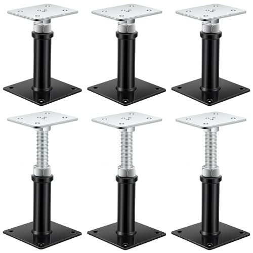 Pack Adjustable Floor Jack Post, 6"-9" Height Range, 6-9 Inch 4 Flat-top Style