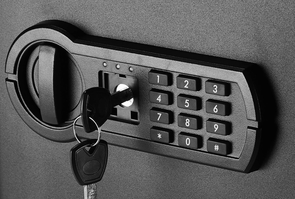 Basics Steel Home Security Electronic Safe with Programmable Keypad Lock for Doc
