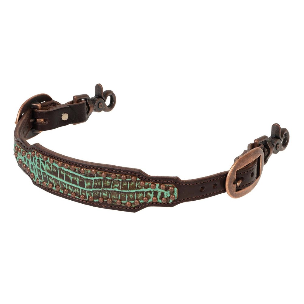 Weaver Turquoise Croc Breast Collar Wither Strap