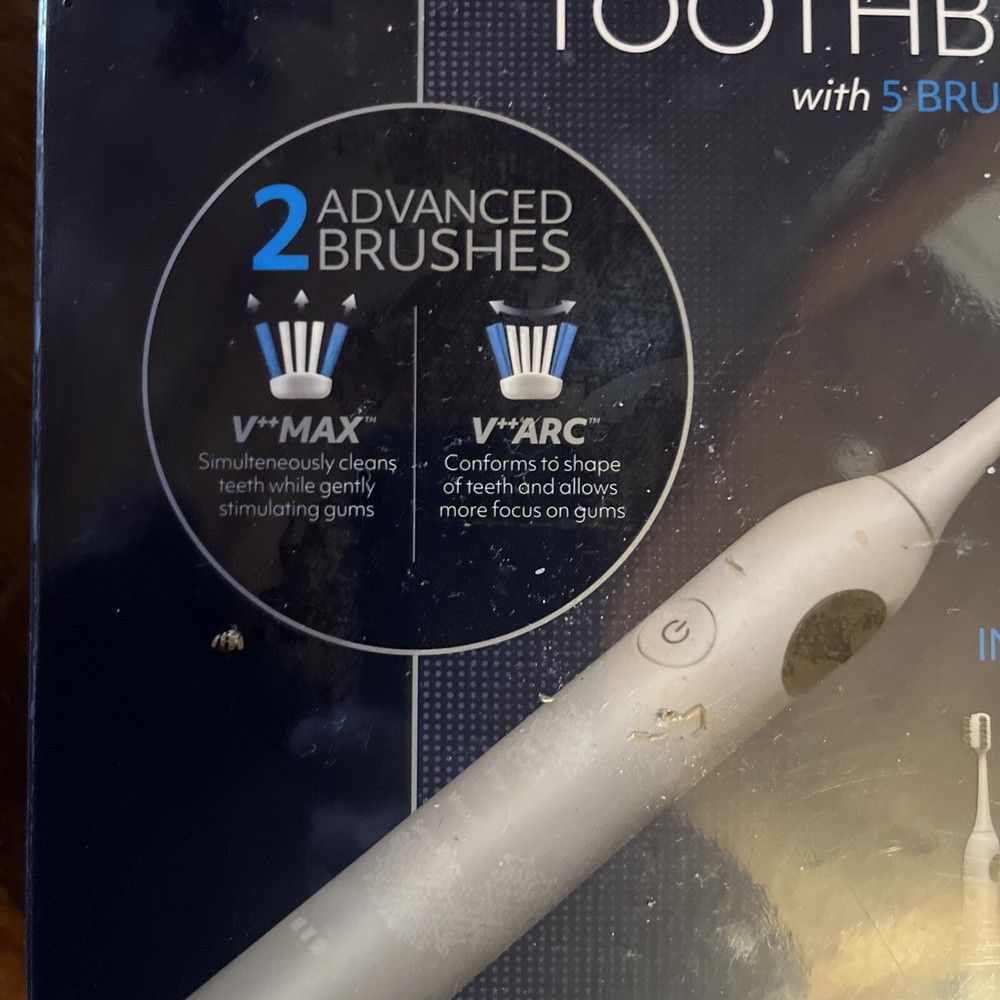 Electric Toothbrush with 5 Brushing Modes Includes 2 Advanced Brushes V4A New