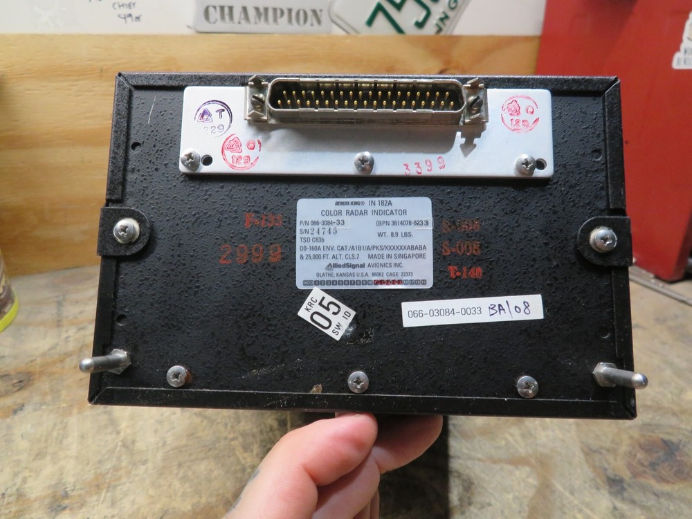 Bendix/King IN-182A Color Radar Indicator PN: 066-3084-33 UNTESTED