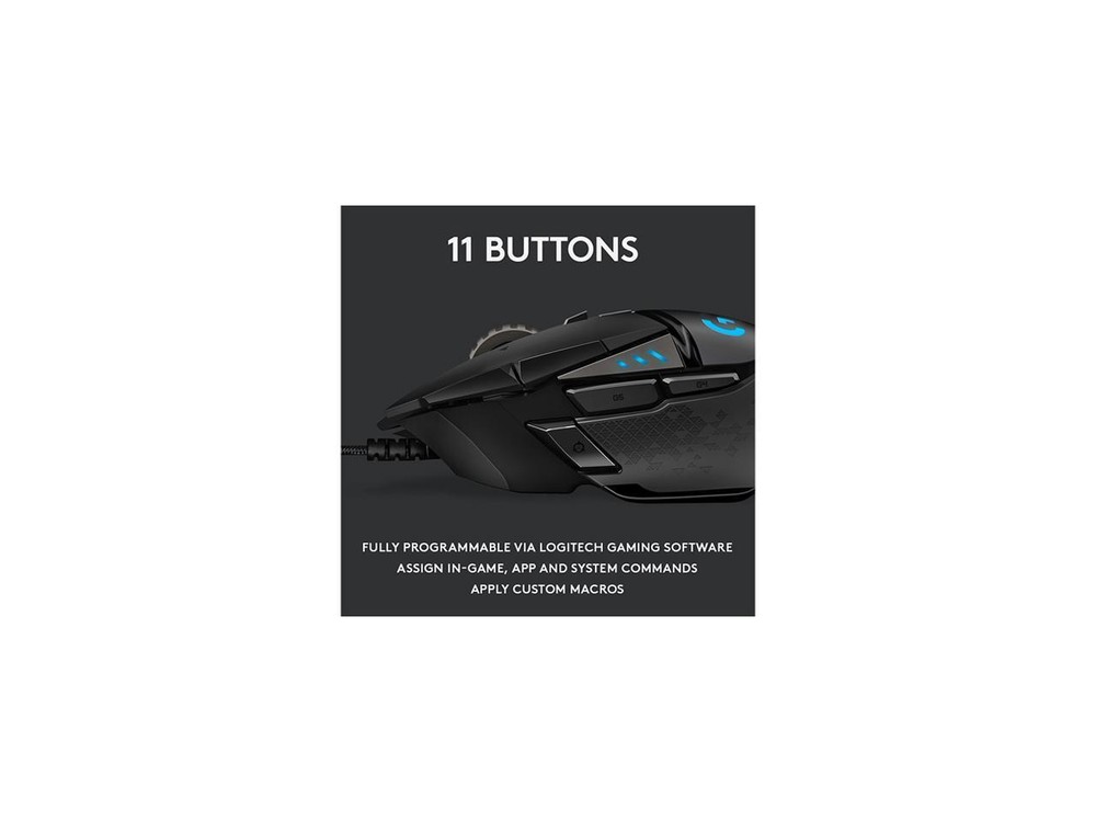 Logitech G502 HERO High Performance Wired Gaming Mouse, HERO 25K Sensor, 25,600