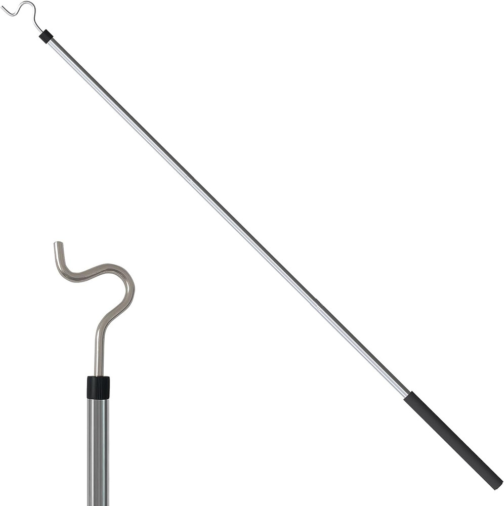 Clothes Hook Pole, Clothes Hanger Reaching Hook for Hanging Clothes Light and Pl