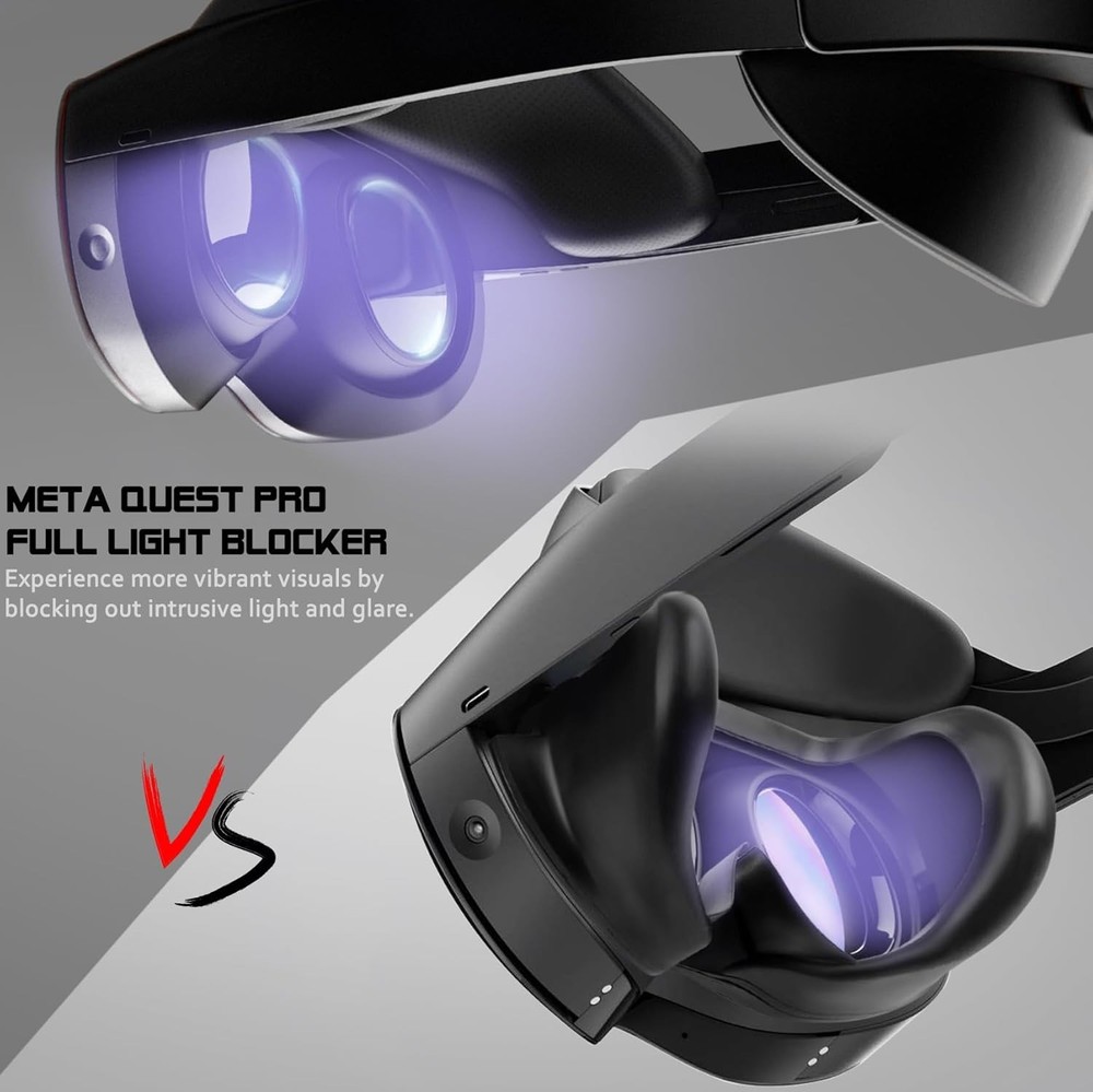 for Quest Pro Full Light Blocker,Silicone Facial Interface Magnetically attac...