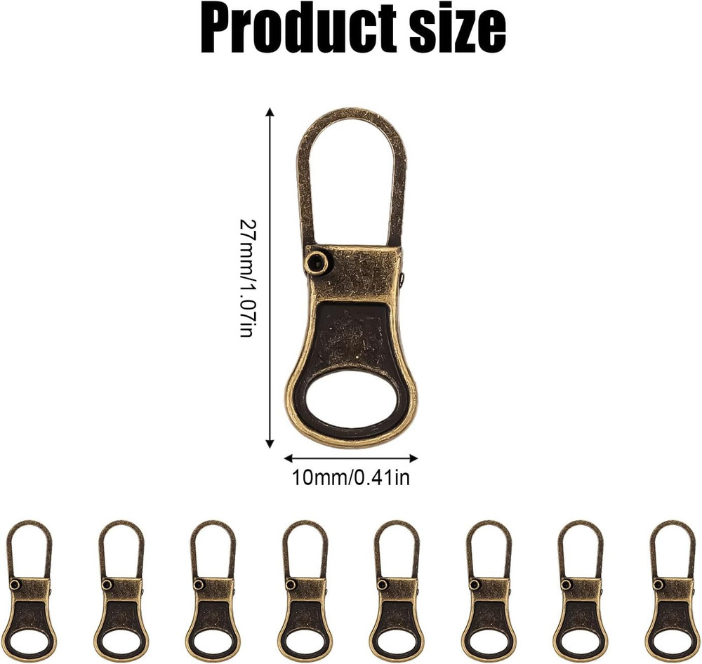 8Pcs Zipper Pull Replacement, Zipper Pullers Detachable Zipper Tab Repair Handle