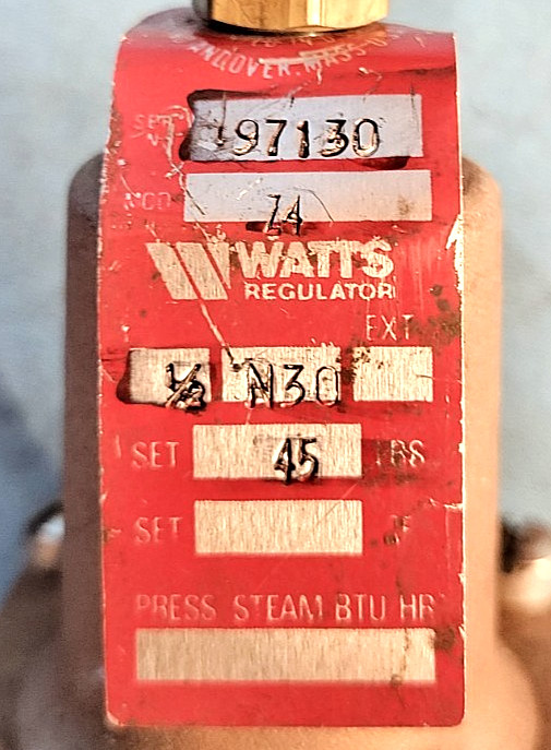 WATTS BRONZE REGULATOR M/N: N30-Z4