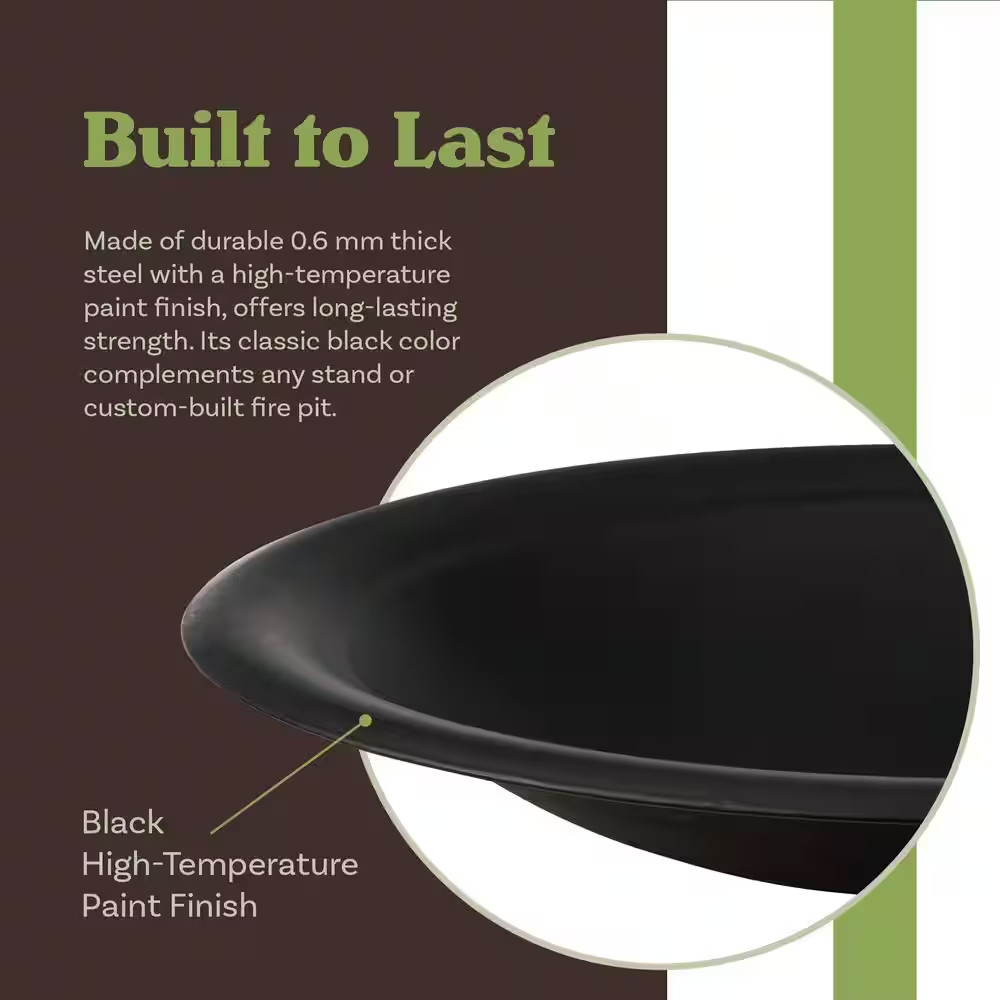 Fire Bowl - 30 In. Firepit Insert for DIY Fire Ring or Replacement - High Temp F