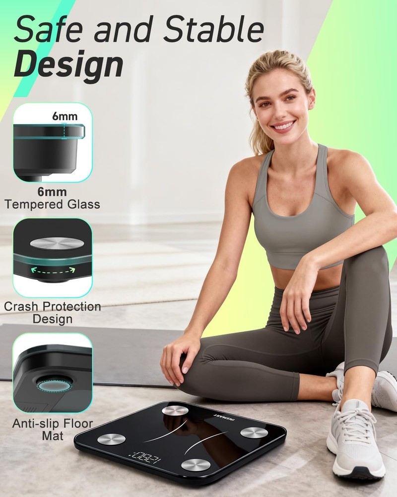 Digital Bathroom Weight Scale, 17 Body Composition Metrics