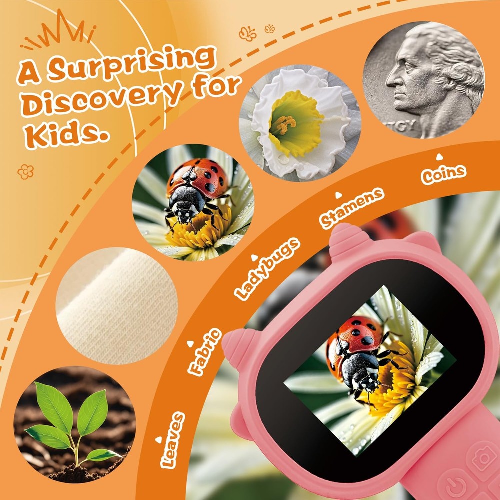 Microscope for - 2.4" Screen Mini Pocket Handheld Microscope for Toddlers-STE...