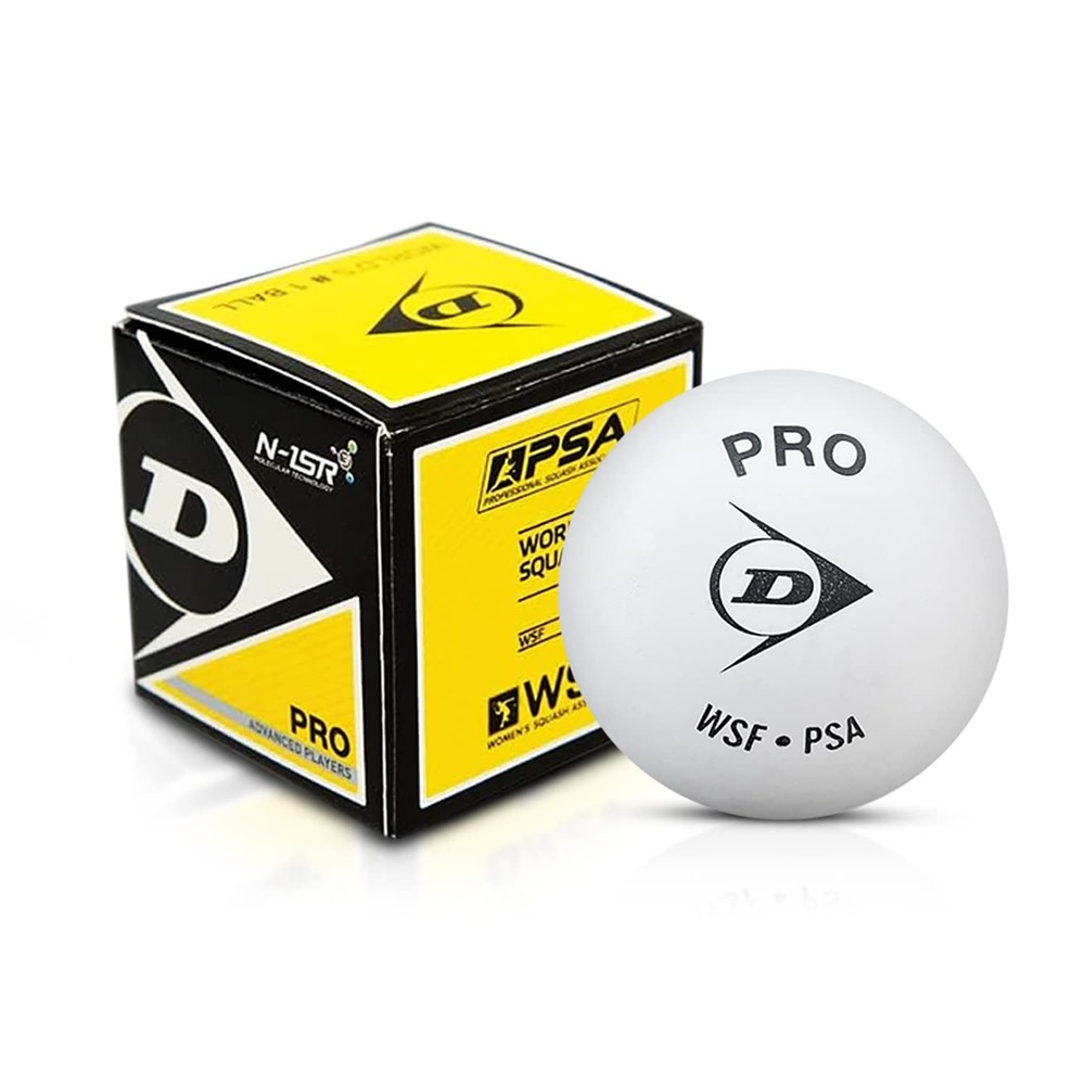 Dunlop White Pro Squash Ball - 3 Balls