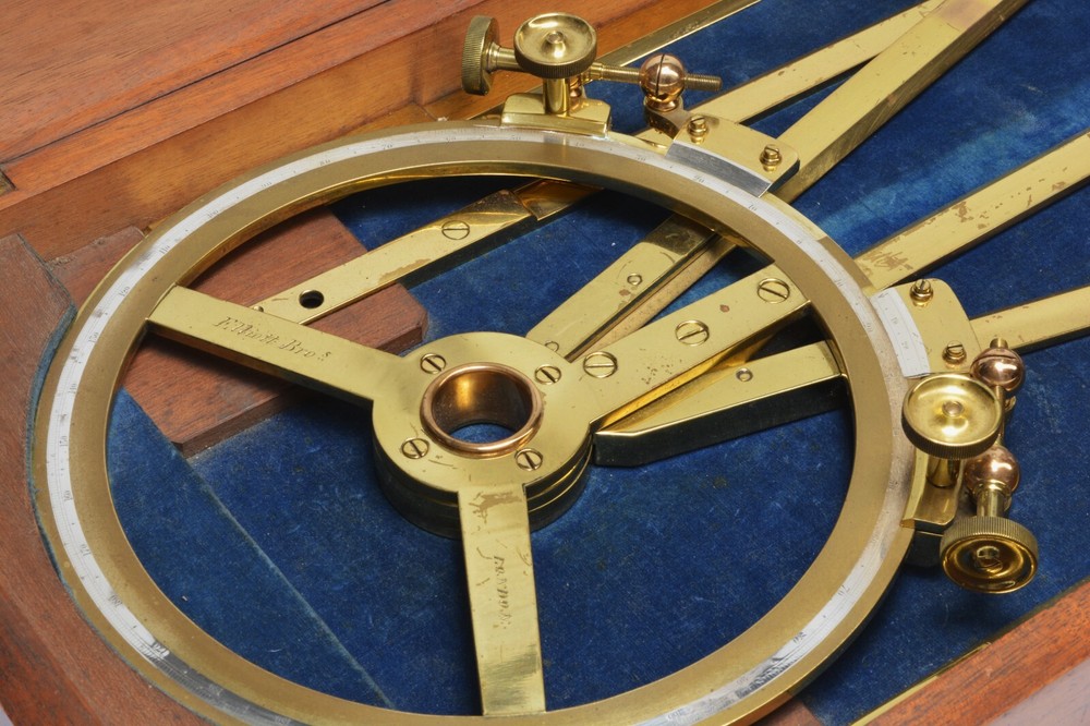 Antique Compass Station Pointer, Navigation Tool, London, Naval, Victorian 1890s