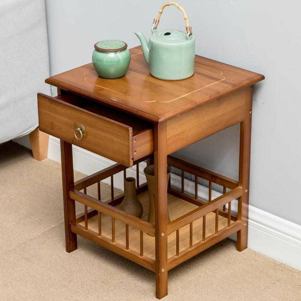 Bamboo Plant Stand Rack Shelf Bathroom Sofa Bed Corner Side End Table Nightstand