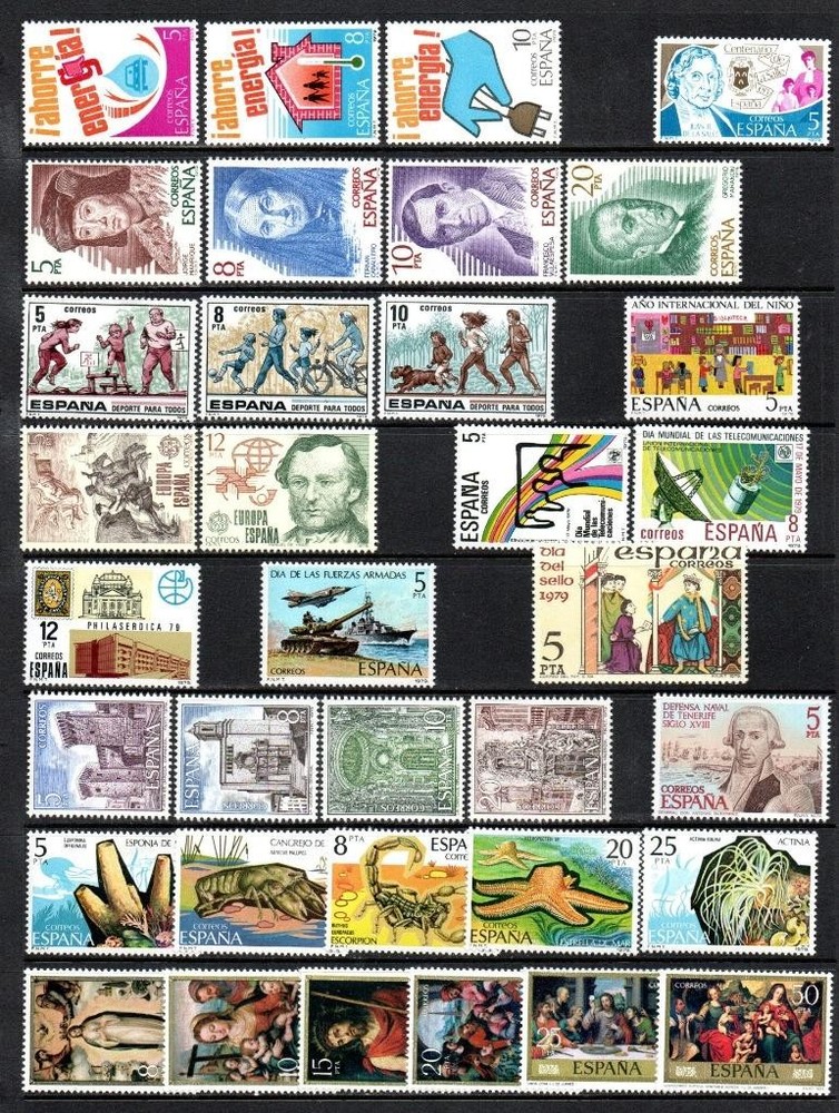 SPAIN MNH 1979 COMPLETE YEAR SETS (2 SCANS)