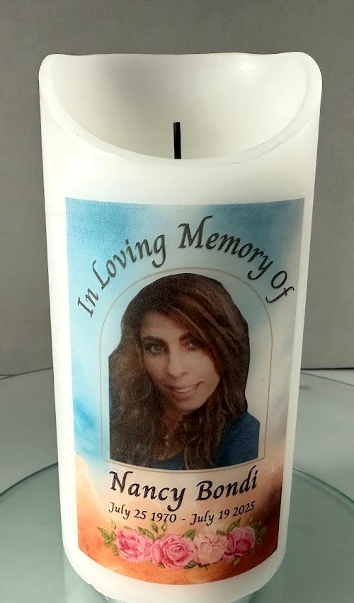Personalized L.E.D. Candle Delayed 5 Hour Timer, Funeral, In Memory, Wedding