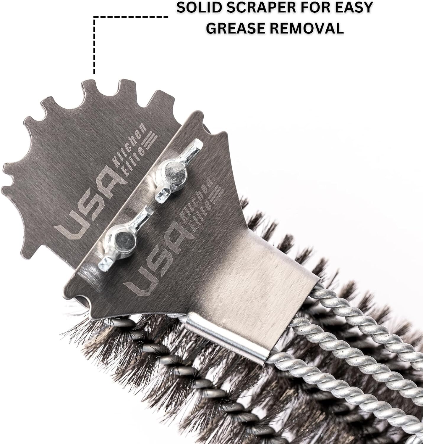 The Rolls Royce of Grill Brushes Stainless Steel BBQ Durable Double Scraper