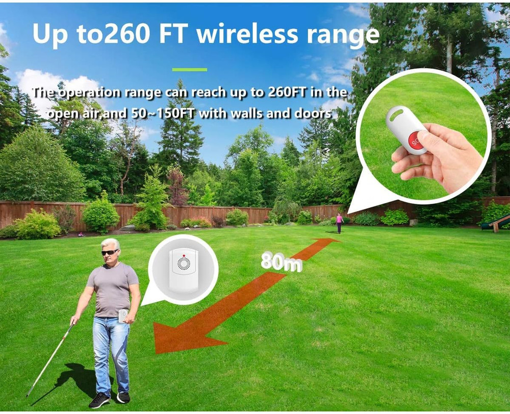 Caregiver Wireless Call System - Personal Alert Panic Button for Home Elderly Nu