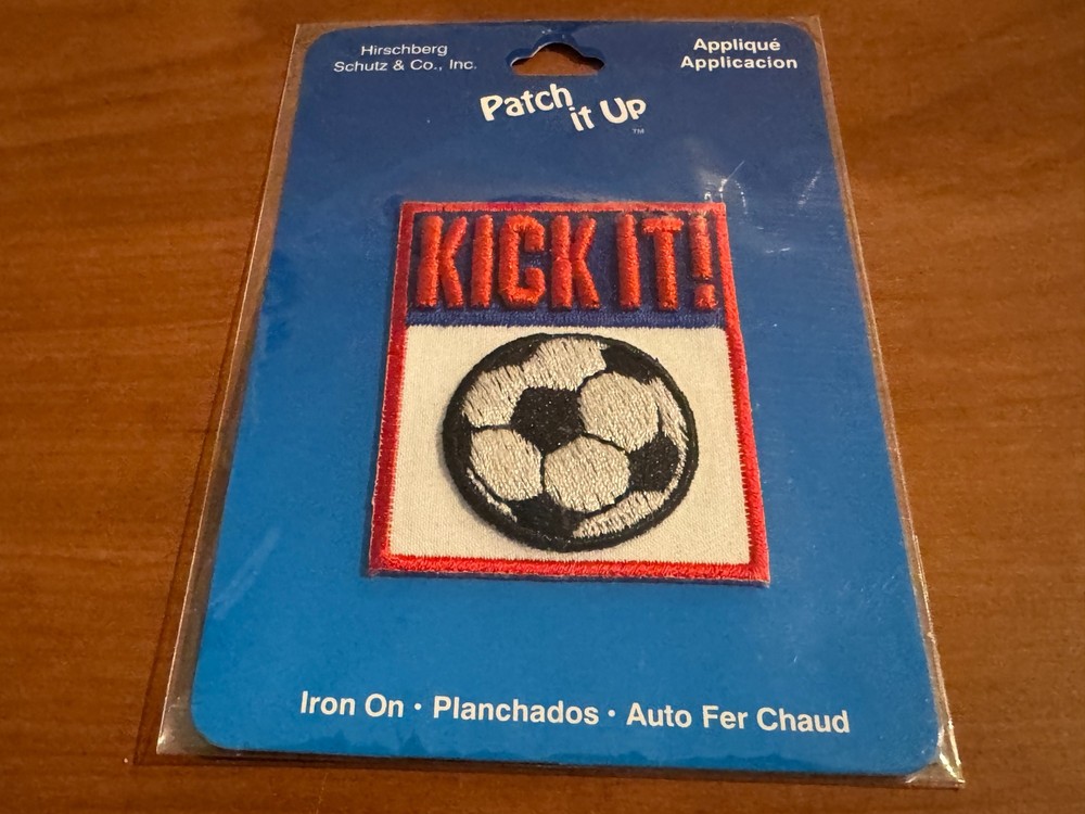 Soccer “Kick It!” Iron-On Applique Patch
