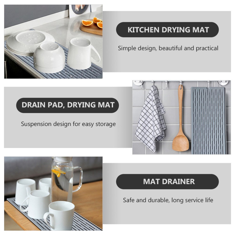 Kitchen Super Absorbent Draining Mat Dish Drying Mats for Dishes