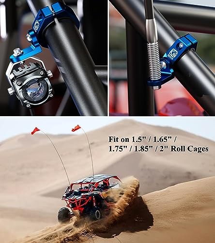 2PCS Whip Flag Mounts, Solid Aluminum Alloy UTV Whip Light Mount, Off-Road