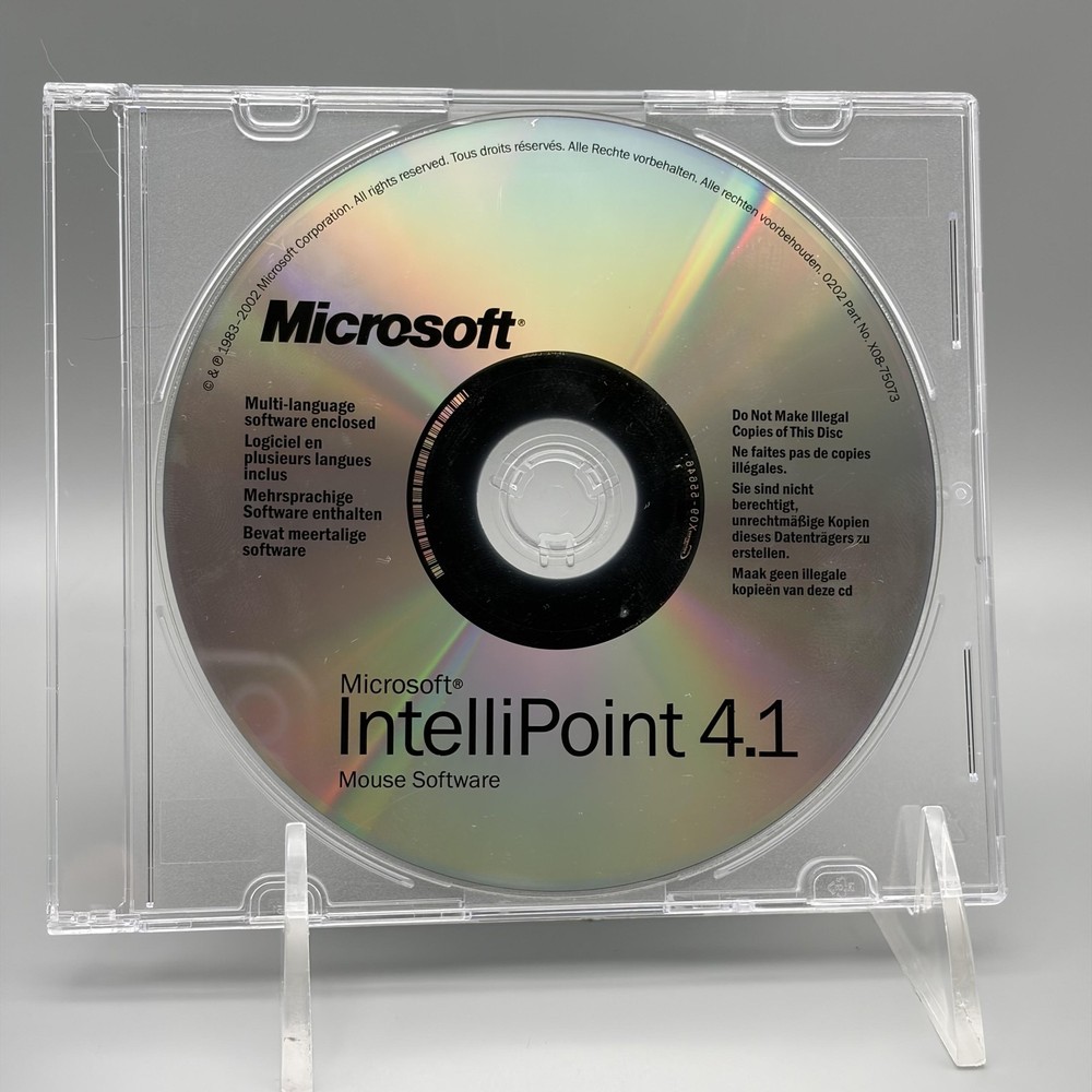 Vintage 2002 Microsoft IntelliPoint 4.1 Mouse Software Driver CD-ROM Multi-Lang