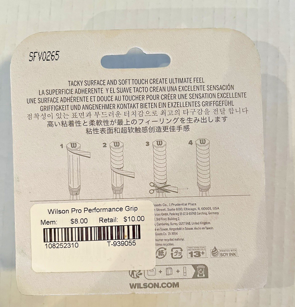 New Wilson Pro Performance Black Easy Wrap Feel Replacement Grip