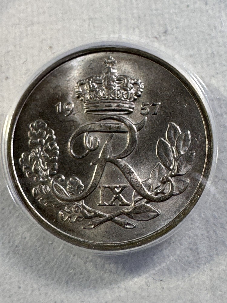 1957 Denmark 10 Ore Graded MS 65 by ANACS