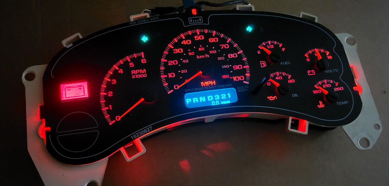99-02 SILVERADO SIERRA TAHOE INSTRUMENT GAUGE CLUSTER SPEEDOMETER *MILES PROGRAM