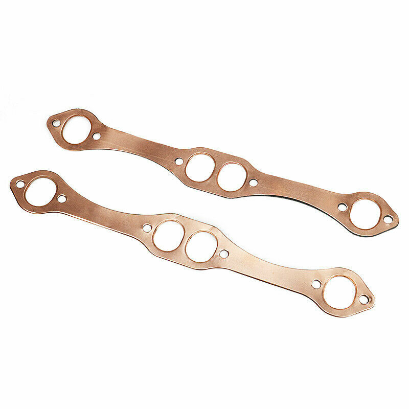 SBC OVAL PORT COPPER HEADER EXHAUST GASKETS FOR SB CHEVY 327 350 383 REUSABLE