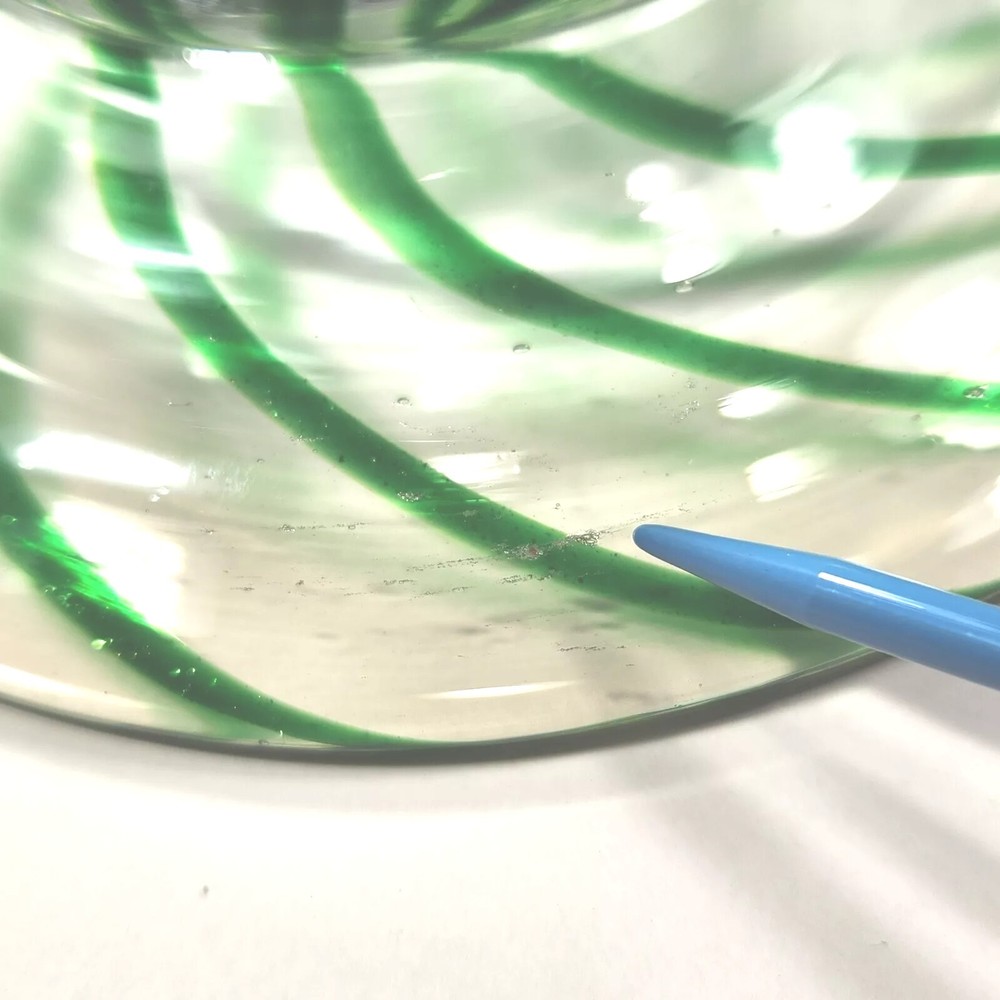 Green Peppermint Swirl on Clear Multipurpose Dish (READ)