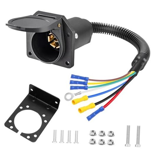 ,7 Way Trailer Light Connector Socket,7 Prong Electrical 7 Pin Trailer Plug