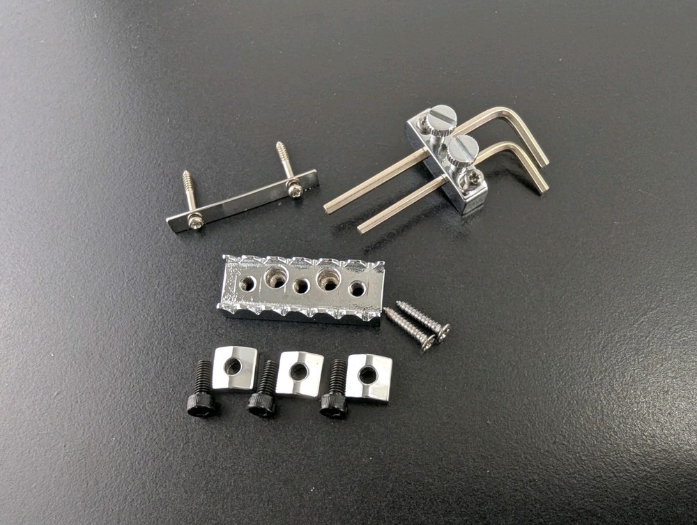 Licensed Floyd Rose WR3 Locking Nut & String Retainer & Wrench Chrome 43mm