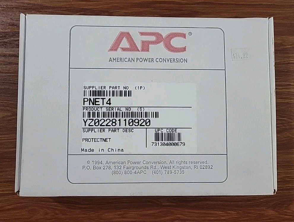 APC ProtectNet PNET4 Ethernet Surge Protector
