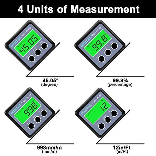 Digital Angle Gauge Protractor - Magnetic Level with LCD Display, V-Groove Base